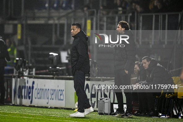 RKC trainer Henk Fraser is present during the match between RKC and NEC at the Mandemakers Stadium in Waalwijk, Netherlands, on November 9,...