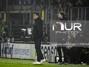 RKC trainer Henk Fraser is present during the match between RKC and NEC at the Mandemakers Stadium in Waalwijk, Netherlands, on November 9,...