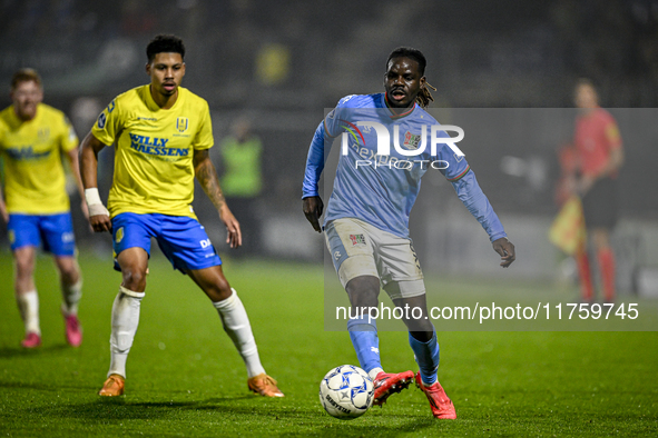 NEC defender Brayann Pereira plays during the match between RKC and NEC at the Mandemakers Stadium in Waalwijk, Netherlands, on November 9,...