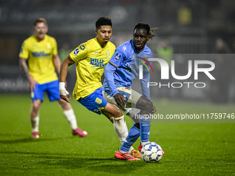 NEC defender Brayann Pereira plays during the match between RKC and NEC at the Mandemakers Stadium in Waalwijk, Netherlands, on November 9,...