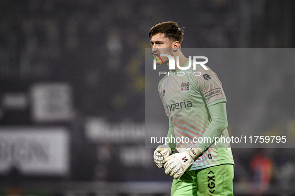 NEC goalkeeper Robin Roefs celebrates the 0-2 goal during the match between RKC and NEC at the Mandemakers Stadium in Waalwijk, Netherlands,...