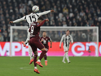 Pierre Kalulu during the Serie A 2024-2025 match between Juventus and Torino in Turin, Italy, on November 9, 2024 (