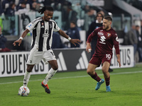 Khephren Thuram participates in the Serie A 2024-2025 match between Juventus and Torino in Turin, Italy, on November 9, 2024. (