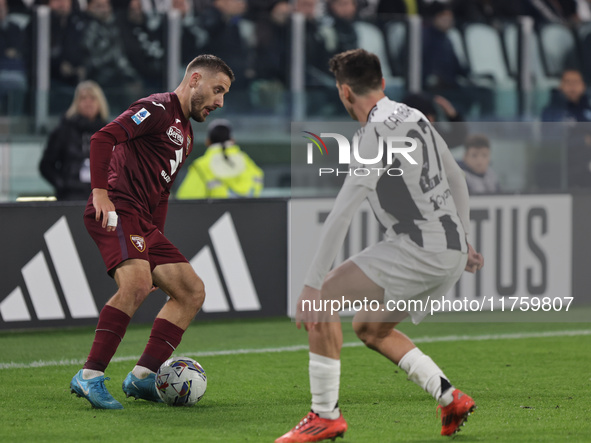 Nikola Vlasic participates in the Serie A 2024-2025 match between Juventus and Torino in Turin, Italy, on November 9, 2024 