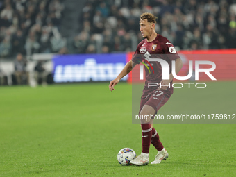 Mergim Vojvoda participates in the Serie A 2024-2025 match between Juventus and Torino in Turin, Italy, on November 9, 2024. (