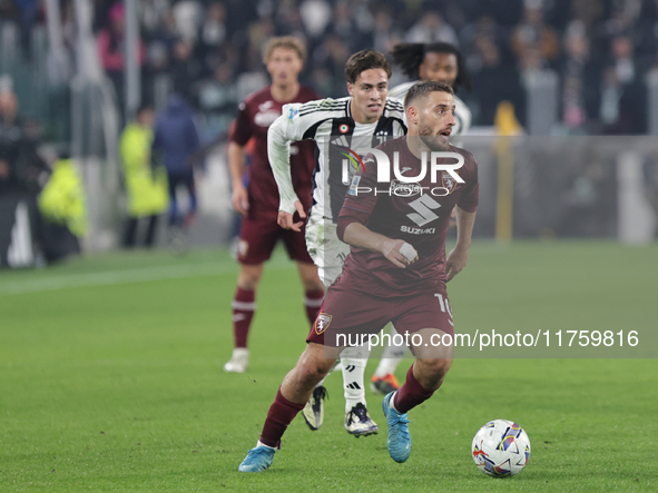 Nikola Vlasic participates in the Serie A 2024-2025 match between Juventus and Torino in Turin, Italy, on November 9, 2024 