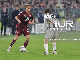 Mergim Vojvoda participates in the Serie A 2024-2025 match between Juventus and Torino in Turin, Italy, on November 9, 2024. (