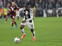 Pierre Kalulu during the Serie A 2024-2025 match between Juventus and Torino in Turin, Italy, on November 9, 2024 (