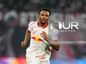 Lois Openda of Leipzig  looks on during the Bundesliga match between RB Leipzig and Borussia Mönchengladbach at Red Bull arena, Leipzig, Ger...