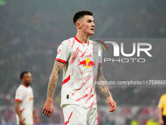 Benjamin Sesko of Leipzig  looks on during the Bundesliga match between RB Leipzig and Borussia Mönchengladbach at Red Bull arena, Leipzig,...