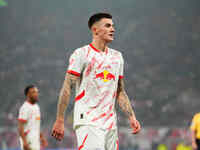 Benjamin Sesko of Leipzig  looks on during the Bundesliga match between RB Leipzig and Borussia Mönchengladbach at Red Bull arena, Leipzig,...