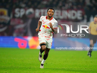 Lois Openda of Leipzig  looks on during the Bundesliga match between RB Leipzig and Borussia Mönchengladbach at Red Bull arena, Leipzig, Ger...