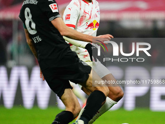 Antonio Nusa of Leipzig  controls the ball during the Bundesliga match between RB Leipzig and Borussia Mönchengladbach at Red Bull arena, Le...