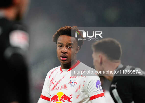 Assan Ouedraogo of Leipzig  looks on during the Bundesliga match between RB Leipzig and Borussia Mönchengladbach at Red Bull arena, Leipzig,...