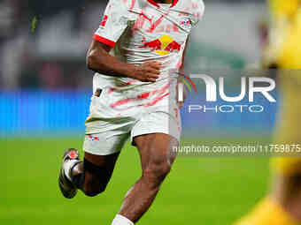 Lois Openda of Leipzig  looks on during the Bundesliga match between RB Leipzig and Borussia Mönchengladbach at Red Bull arena, Leipzig, Ger...