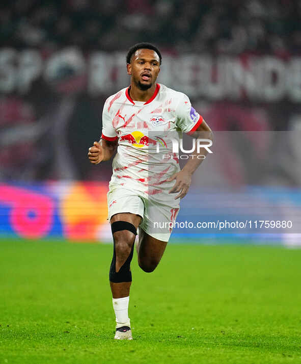 Lois Openda of Leipzig  looks on during the Bundesliga match between RB Leipzig and Borussia Mönchengladbach at Red Bull arena, Leipzig, Ger...