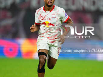 Lois Openda of Leipzig  looks on during the Bundesliga match between RB Leipzig and Borussia Mönchengladbach at Red Bull arena, Leipzig, Ger...