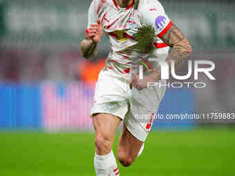 Benjamin Sesko of Leipzig  looks on during the Bundesliga match between RB Leipzig and Borussia Mönchengladbach at Red Bull arena, Leipzig,...