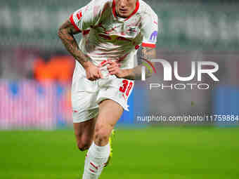 Benjamin Sesko of Leipzig  looks on during the Bundesliga match between RB Leipzig and Borussia Mönchengladbach at Red Bull arena, Leipzig,...