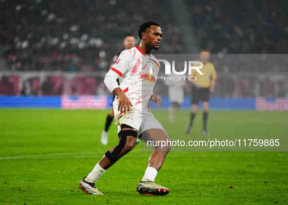 Lois Openda of Leipzig  looks on during the Bundesliga match between RB Leipzig and Borussia Mönchengladbach at Red Bull arena, Leipzig, Ger...