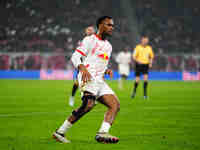 Lois Openda of Leipzig  looks on during the Bundesliga match between RB Leipzig and Borussia Mönchengladbach at Red Bull arena, Leipzig, Ger...