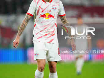 Benjamin Sesko of Leipzig  looks on during the Bundesliga match between RB Leipzig and Borussia Mönchengladbach at Red Bull arena, Leipzig,...