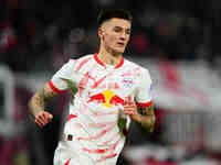 Benjamin Sesko of Leipzig  looks on during the Bundesliga match between RB Leipzig and Borussia Mönchengladbach at Red Bull arena, Leipzig,...