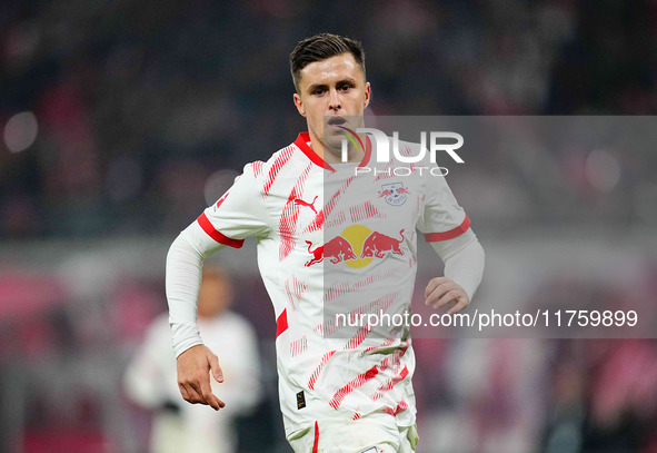 Christoph Baumgartner of Leipzig  looks on during the Bundesliga match between RB Leipzig and Borussia Mönchengladbach at Red Bull arena, Le...