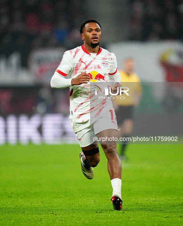 Lois Openda of Leipzig  looks on during the Bundesliga match between RB Leipzig and Borussia Mönchengladbach at Red Bull arena, Leipzig, Ger...