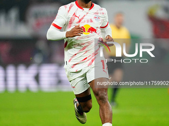 Lois Openda of Leipzig  looks on during the Bundesliga match between RB Leipzig and Borussia Mönchengladbach at Red Bull arena, Leipzig, Ger...