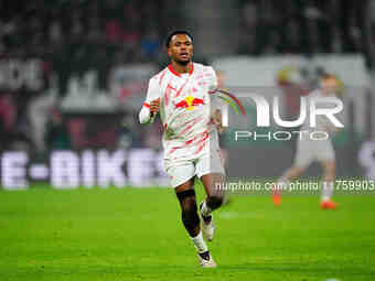 Lois Openda of Leipzig  looks on during the Bundesliga match between RB Leipzig and Borussia Mönchengladbach at Red Bull arena, Leipzig, Ger...