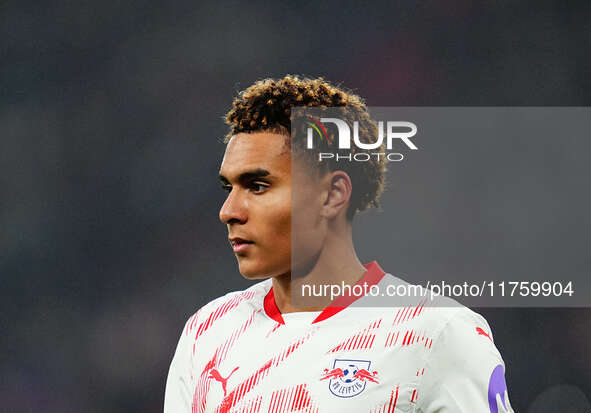 Antonio Nusa of Leipzig  looks on during the Bundesliga match between RB Leipzig and Borussia Mönchengladbach at Red Bull arena, Leipzig, Ge...