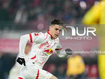 Christoph Baumgartner of Leipzig  looks on during the Bundesliga match between RB Leipzig and Borussia Mönchengladbach at Red Bull arena, Le...