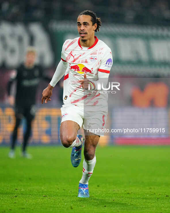 Yussuf Poulsen of Leipzig  looks on during the Bundesliga match between RB Leipzig and Borussia Mönchengladbach at Red Bull arena, Leipzig,...