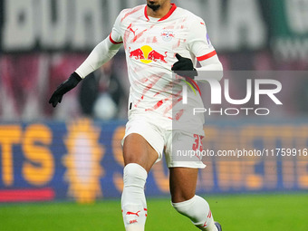 Benjamin Henrichs of Leipzig  looks on during the Bundesliga match between RB Leipzig and Borussia Mönchengladbach at Red Bull arena, Leipzi...