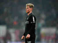 Robin Hack of Borussia Monchengladbach  looks on during the Bundesliga match between RB Leipzig and Borussia Mönchengladbach at Red Bull are...