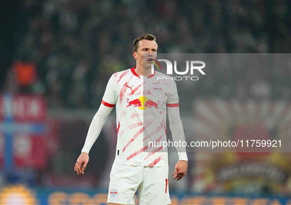 Lukas Klostermann of Leipzig  looks on during the Bundesliga match between RB Leipzig and Borussia Mönchengladbach at Red Bull arena, Leipzi...