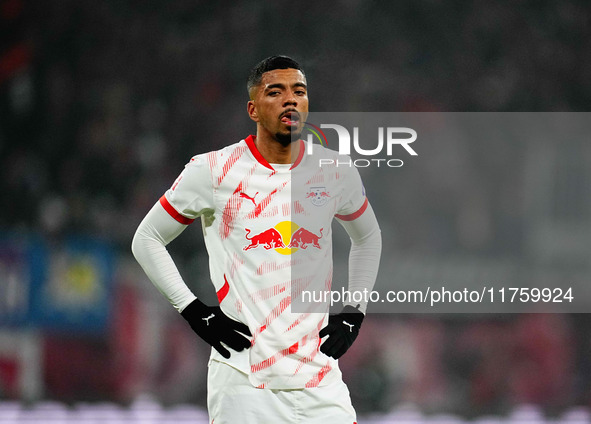 Benjamin Henrichs of Leipzig  looks on during the Bundesliga match between RB Leipzig and Borussia Mönchengladbach at Red Bull arena, Leipzi...