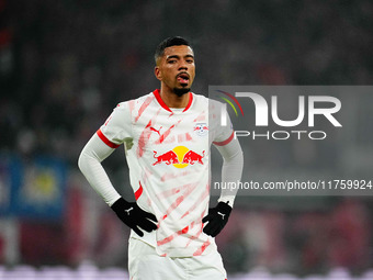 Benjamin Henrichs of Leipzig  looks on during the Bundesliga match between RB Leipzig and Borussia Mönchengladbach at Red Bull arena, Leipzi...