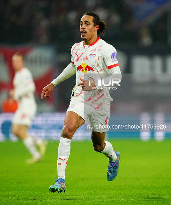 Yussuf Poulsen of Leipzig  looks on during the Bundesliga match between RB Leipzig and Borussia Mönchengladbach at Red Bull arena, Leipzig,...