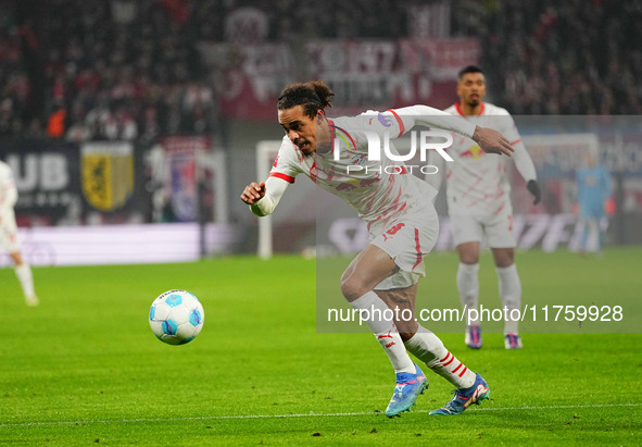 Yussuf Poulsen of Leipzig  looks on during the Bundesliga match between RB Leipzig and Borussia Mönchengladbach at Red Bull arena, Leipzig,...