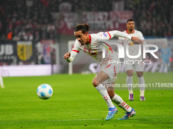 Yussuf Poulsen of Leipzig  looks on during the Bundesliga match between RB Leipzig and Borussia Mönchengladbach at Red Bull arena, Leipzig,...