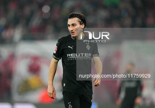 Rocco Reitz of Borussia Monchengladbach  looks on during the Bundesliga match between RB Leipzig and Borussia Mönchengladbach at Red Bull ar...