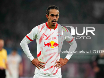 Yussuf Poulsen of Leipzig  looks on during the Bundesliga match between RB Leipzig and Borussia Mönchengladbach at Red Bull arena, Leipzig,...