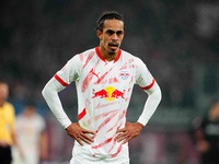 Yussuf Poulsen of Leipzig  looks on during the Bundesliga match between RB Leipzig and Borussia Mönchengladbach at Red Bull arena, Leipzig,...