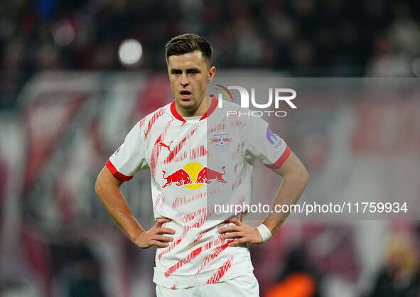 Christoph Baumgartner of Leipzig  looks on during the Bundesliga match between RB Leipzig and Borussia Mönchengladbach at Red Bull arena, Le...