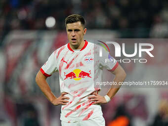 Christoph Baumgartner of Leipzig  looks on during the Bundesliga match between RB Leipzig and Borussia Mönchengladbach at Red Bull arena, Le...