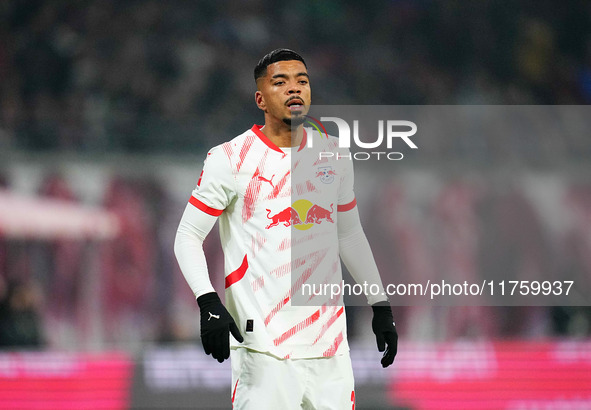 Benjamin Henrichs of Leipzig  looks on during the Bundesliga match between RB Leipzig and Borussia Mönchengladbach at Red Bull arena, Leipzi...