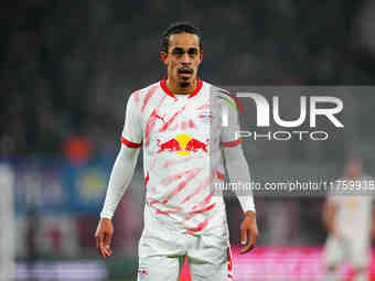 Yussuf Poulsen of Leipzig  looks on during the Bundesliga match between RB Leipzig and Borussia Mönchengladbach at Red Bull arena, Leipzig,...