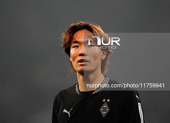 Ko Itakura of Borussia Monchengladbach  looks on during the Bundesliga match between RB Leipzig and Borussia Mönchengladbach at Red Bull are...